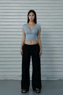 Four-Color Basic Low-Waist Straight-Leg Sweatpants - Versatile Casual Sports Pants for a Slimming Y2K Look
