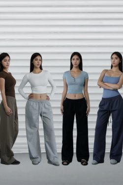 Four-Color Basic Low-Waist Straight-Leg Sweatpants - Versatile Casual Sports Pants for a Slimming Y2K Look