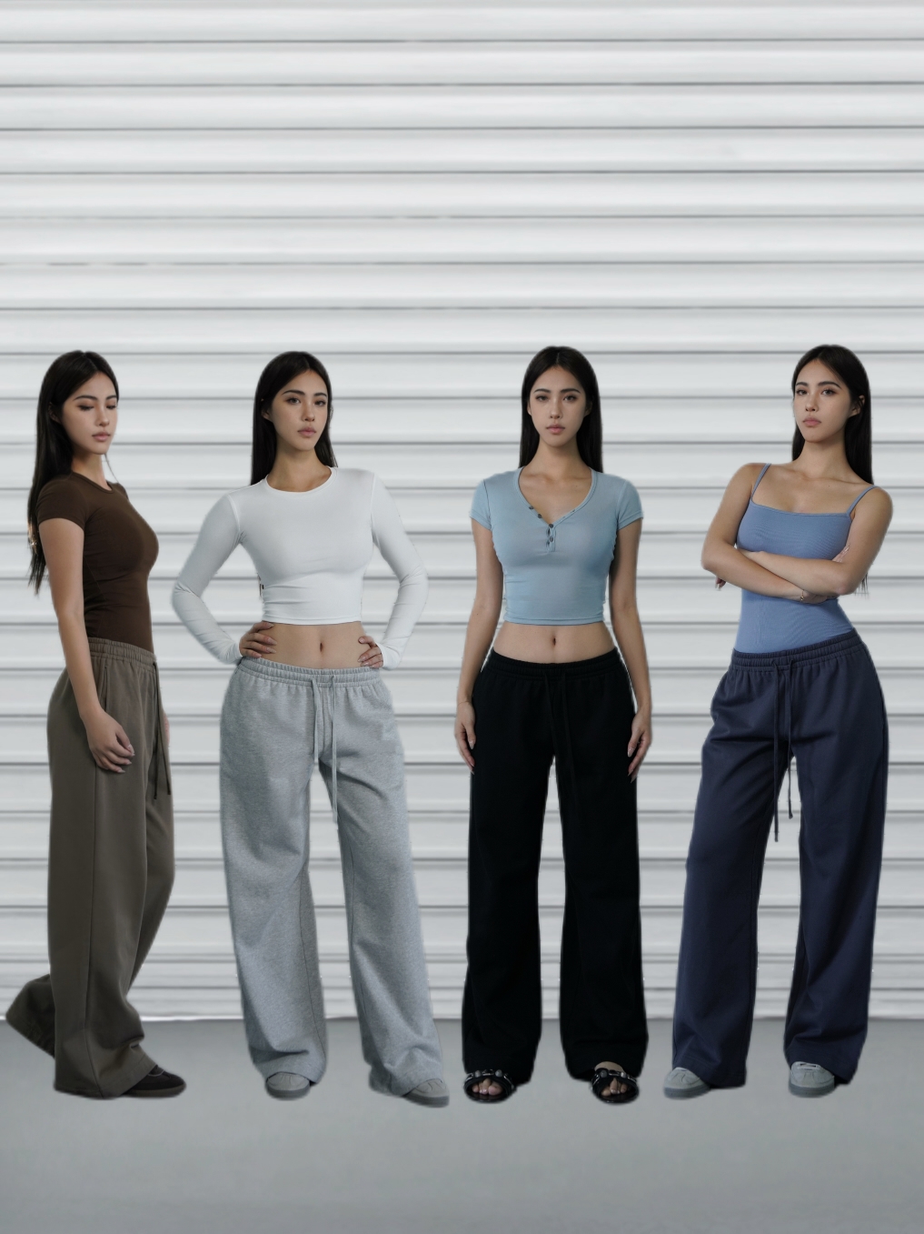 Four-Color Basic Low-Waist Straight-Leg Sweatpants - Versatile Casual Sports Pants for a Slimming Y2K Look Four-Color Basic Low-Waist Straight-Leg Sweatpants - Versatile Casual Sports Pants for a Slimming Y2K Look