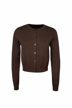 Four-Color Wool Silk Slim-Fit Short Cardigan Sweater - Chic Layering Piece for 90s Inspired Style