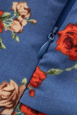 French Blue Floral V-Neck Long Dress for Women - Summer 2025 Vacation Style, Elegant and Chic Fashion for Every Occasion