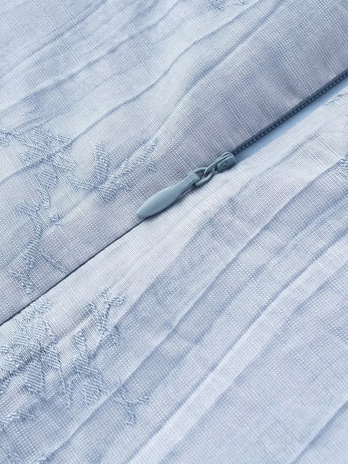 French Blue Jacquard Puff Sleeve Dress for Women - 2025 Summer Asymmetrical Long Skirt, Resort Style, Elegant Fashion French Blue Jacquard Puff Sleeve Dress for Women - 2025 Summer Asymmetrical Long Skirt, Resort Style, Elegant Fashion