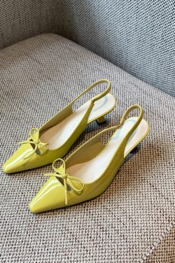 French Pointed Toe Bow Tie Open-Back Sandals for Women - Summer 2025 Thin High Heels, Chic and Elegant Footwear