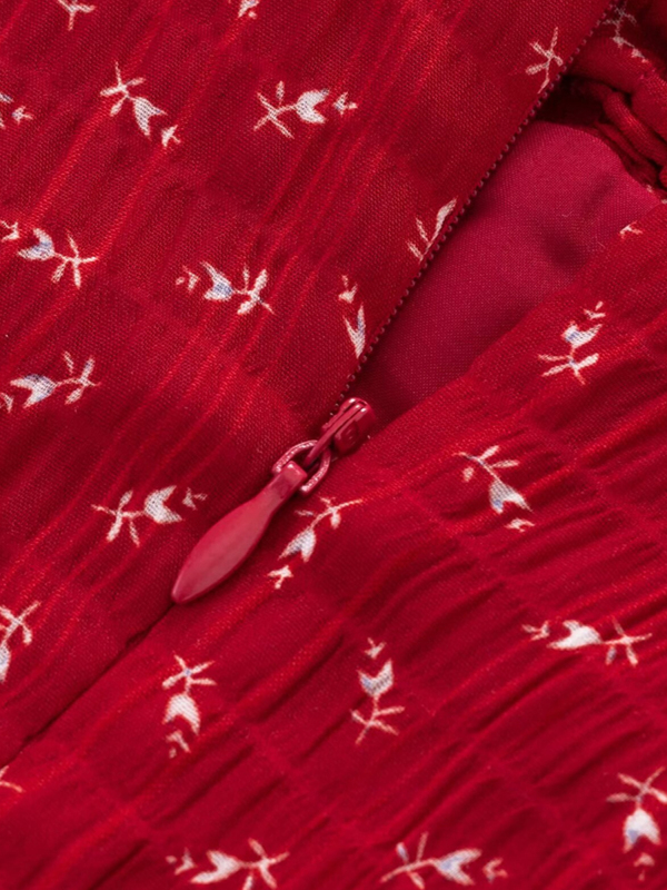 French Red Floral Mini Dress for Petite Women - Summer 2025 Vacation Style French Red Floral Mini Dress for Petite Women - Summer 2025 Vacation Style