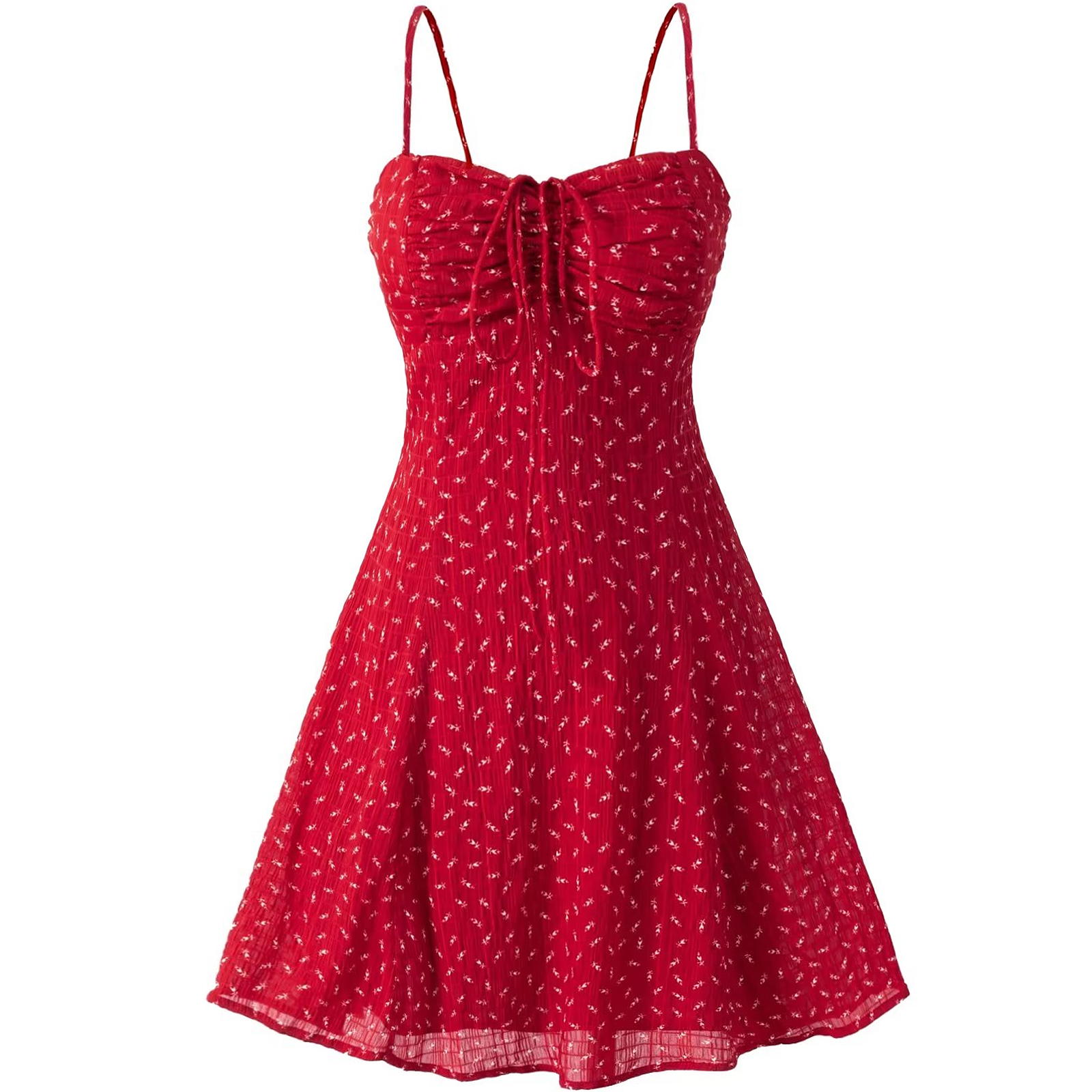 French Red Floral Mini Dress for Petite Women - Summer 2025 Vacation Style French Red Floral Mini Dress for Petite Women - Summer 2025 Vacation Style