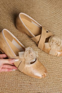 French Retro Artistic Flat Ballet Shoes with Deer and Nara Design - Trendy Fairy Style for Y2K and Korean Fashion Lovers