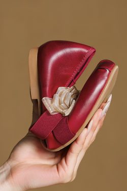 French Retro Artistic Flat Ballet Shoes with Deer and Nara Design - Trendy Fairy Style for Y2K and Korean Fashion Lovers