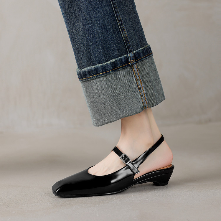 French Square Toe One-Strap Open-Toe Sandals for Women - Versatile High Heels Trend, Fashionable Italian Style French Square Toe One-Strap Open-Toe Sandals for Women - Versatile High Heels Trend, Fashionable Italian Style