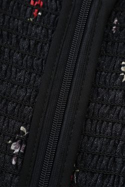 French Style Black Floral Spaghetti Strap Dress - Women's Summer Vacation Dress - Trendy Short Design for Effortless Elegance