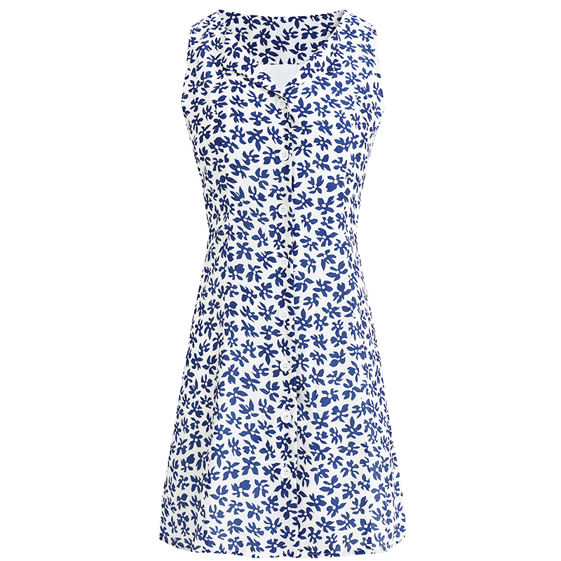 French-Style Blue Vacation Short Dress for Women - 2025 Summer Collection, Petite Fit, Effortless Elegance French-Style Blue Vacation Short Dress for Women - 2025 Summer Collection, Petite Fit, Effortless Elegance