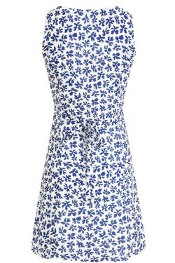 French-Style Blue Vacation Short Dress for Women - 2025 Summer Collection, Petite Fit, Effortless Elegance