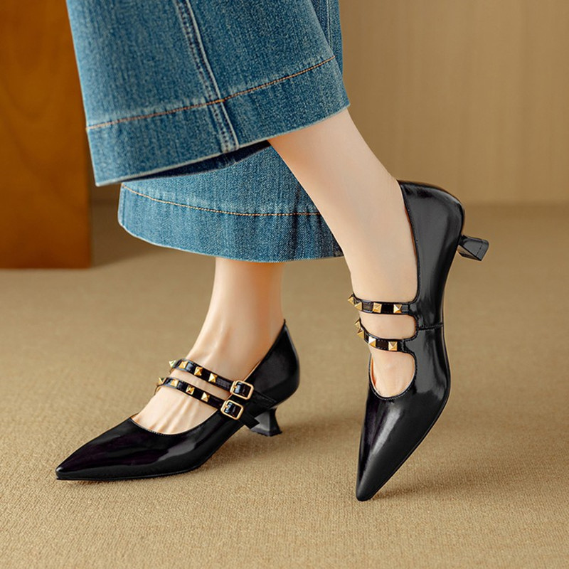 French Style Elegant Shallow Mouth Mary Jane Loafers for Women - Retro Italian Fashion Single Shoes French Style Elegant Shallow Mouth Mary Jane Loafers for Women - Retro Italian Fashion Single Shoes