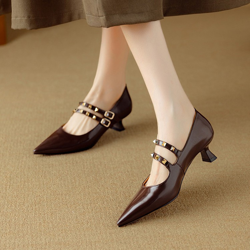 French Style Elegant Shallow Mouth Mary Jane Loafers for Women - Retro Italian Fashion Single Shoes French Style Elegant Shallow Mouth Mary Jane Loafers for Women - Retro Italian Fashion Single Shoes