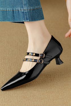 French Style Elegant Shallow Mouth Mary Jane Loafers for Women - Retro Italian Fashion Single Shoes