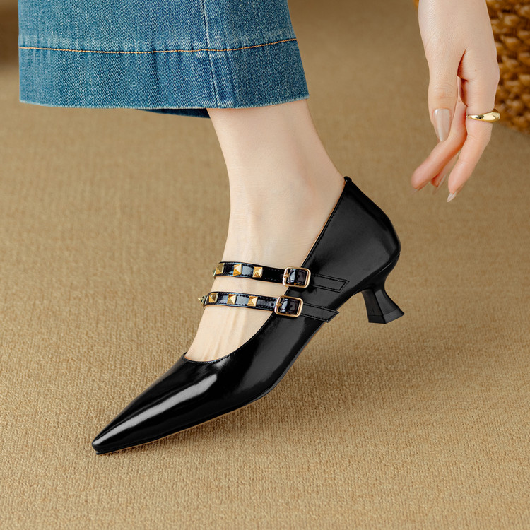 French Style Elegant Shallow Mouth Mary Jane Loafers for Women - Retro Italian Fashion Single Shoes French Style Elegant Shallow Mouth Mary Jane Loafers for Women - Retro Italian Fashion Single Shoes