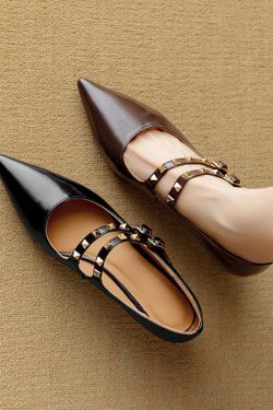 French Style Elegant Shallow Mouth Mary Jane Loafers for Women - Retro Italian Fashion Single Shoes