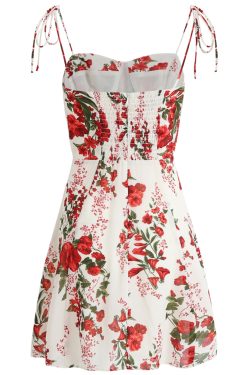 French-Style Floral Vacation Short Dress 2025 Summer Women's Petite Slim Fit Y2K Fashion