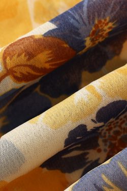 French-Style Floral Women's Dress - High-End Yellow Summer Dress for 2025 Vacation - Trendy and Elegant Fashion