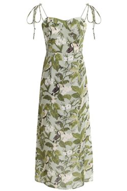 French-Style Green Sling Dress - Summer 2025 Women's Slim Fit Vacation Dress