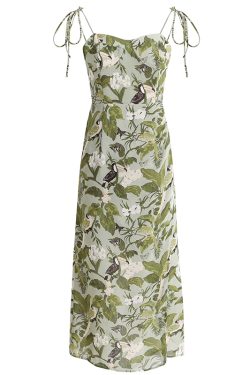 French-Style Green Sling Dress - Summer 2025 Women's Slim Fit Vacation Dress