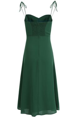French Style Green Summer Dress 2025 with Side Slit and Spaghetti Straps - Women's Vacation Maxi Dress