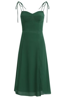 French Style Green Summer Dress 2025 with Side Slit and Spaghetti Straps - Women's Vacation Maxi Dress