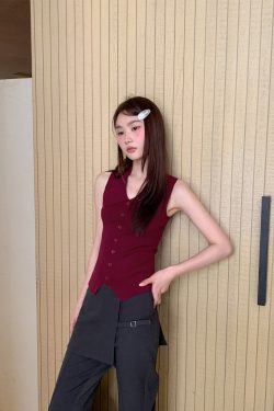 French-Style Lapel Faux Placket Knitted Vest for Women - Summer 2025 Slim-Fit T-Shirt Top, Flattering Casual Fashion