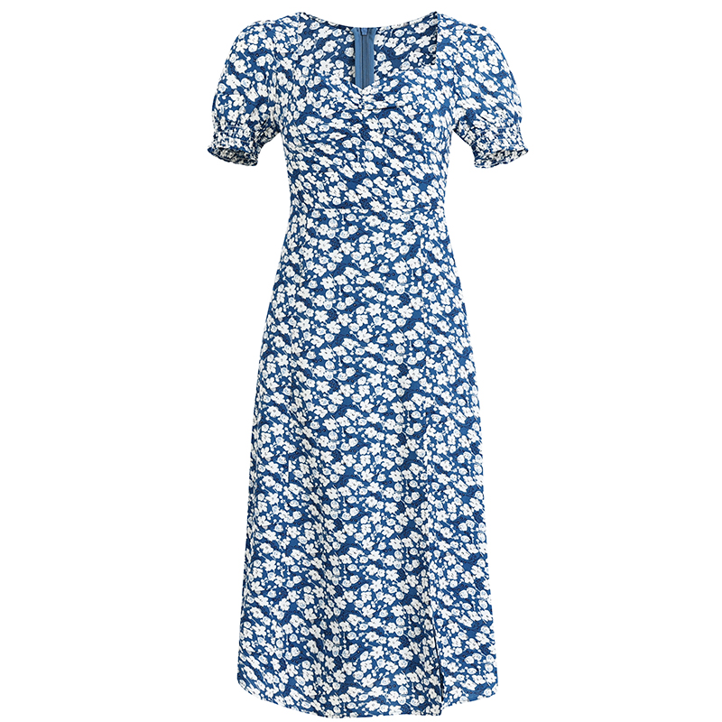 French-Style Long Blue Dress for Women - 2025 Summer Vacation Fashion, Elegant and Chic Look, Inspired by Zhong Chuxi French-Style Long Blue Dress for Women - 2025 Summer Vacation Fashion, Elegant and Chic Look, Inspired by Zhong Chuxi