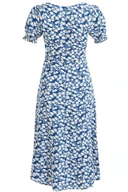French-Style Long Blue Dress for Women - 2025 Summer Vacation Fashion, Elegant and Chic Look, Inspired by Zhong Chuxi