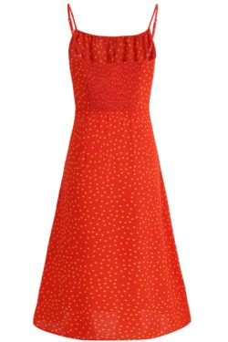 French Style Polka Dot Spaghetti Strap Long Red Dress for Summer 2025 - Vacation Essential, Slimming Fit for Women