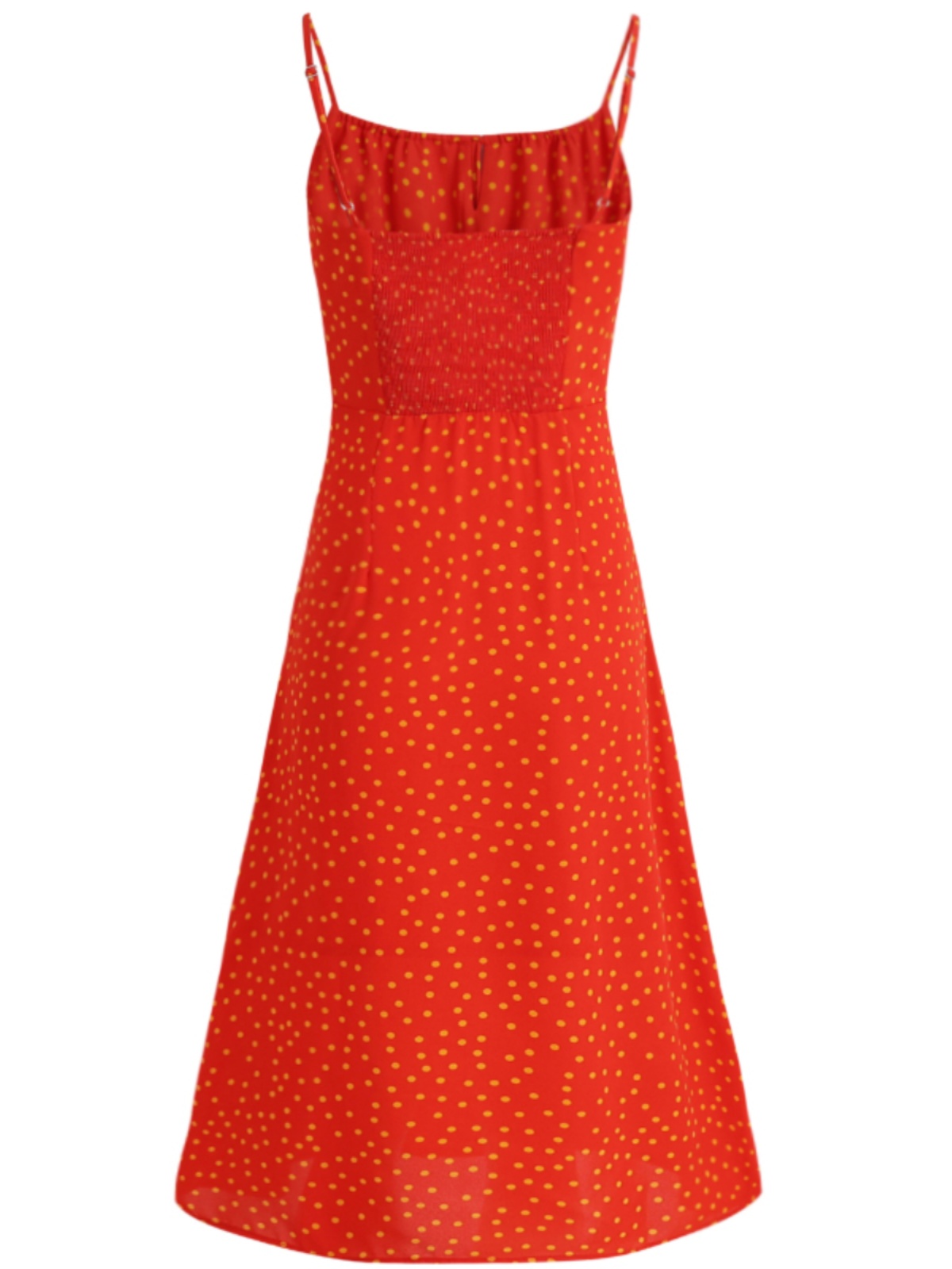 French Style Polka Dot Spaghetti Strap Long Red Dress for Summer 2025 - Vacation Essential, Slimming Fit for Women French Style Polka Dot Spaghetti Strap Long Red Dress for Summer 2025 - Vacation Essential, Slimming Fit for Women