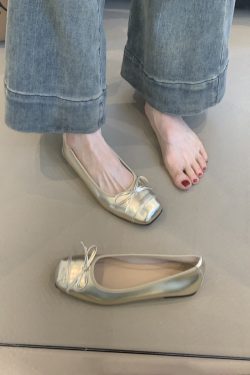 French-Style Sheepskin Ballet Flats for Women - Versatile Square Toe Shallow Mouth Shoes, Gentle Comfort, Classic Grandma Style