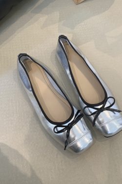 French-Style Sheepskin Ballet Flats for Women - Versatile Square Toe Shallow Mouth Shoes, Gentle Comfort, Classic Grandma Style