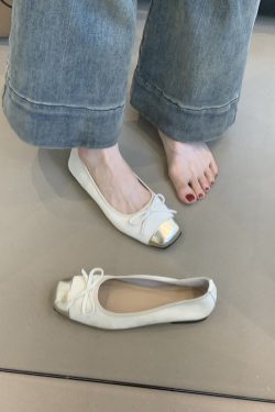 French-Style Sheepskin Ballet Flats for Women - Versatile Square Toe Shallow Mouth Shoes, Gentle Comfort, Classic Grandma Style