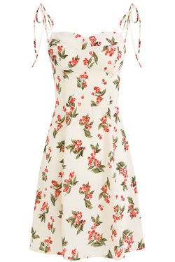 French Style Spaghetti Strap White Dress for Women - Petite Summer Vacation Dress 2025 - Slimming Design