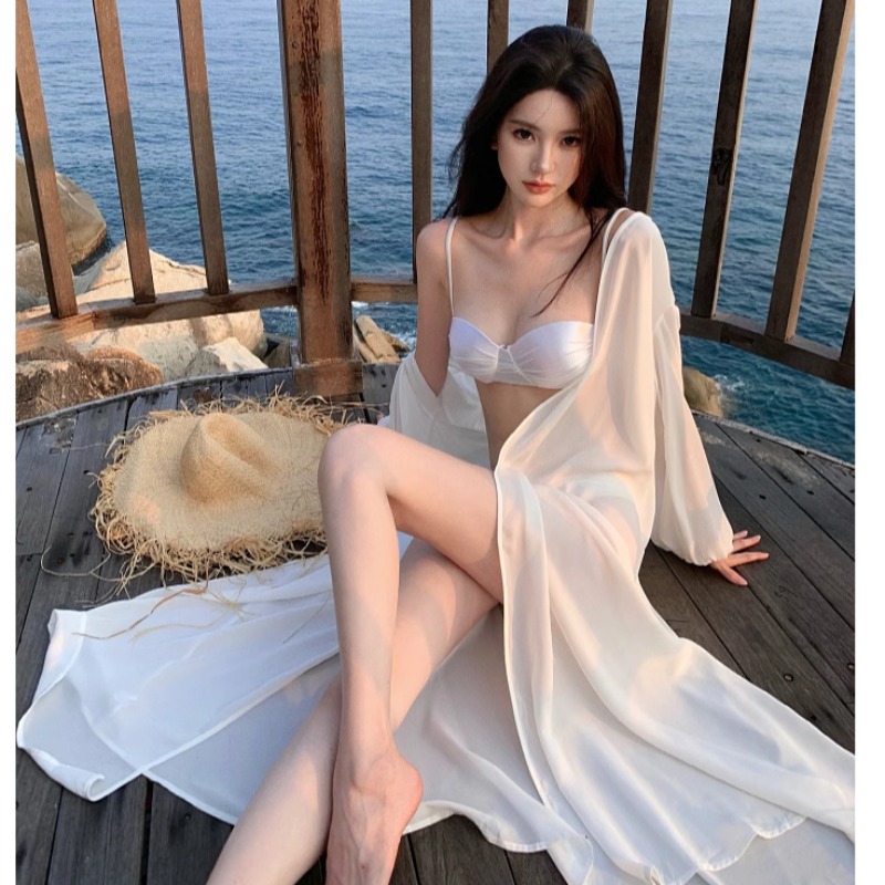 French-Style Ultra-Fairy Chiffon Bikini Cover-Up Cardigan for Women - Bali Seaside Vacation Sun Protection French-Style Ultra-Fairy Chiffon Bikini Cover-Up Cardigan for Women - Bali Seaside Vacation Sun Protection