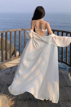 French-Style Ultra-Fairy Chiffon Bikini Cover-Up Cardigan for Women - Bali Seaside Vacation Sun Protection