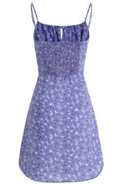 French Style Vacation Purple Spaghetti Strap Dress for Women - Petite Summer 2025 Fashion