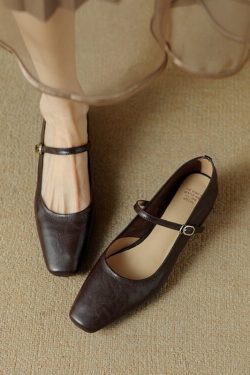 French Style Versatile High Heels for Women with Gentle Mary Jane Strap - Elegant Italian-Inspired Footwear