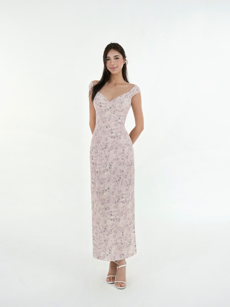 French V-Neck Fitted Split Printed Chiffon Long Dress - Elegant Summer Style, Perfect for 90s Inspired or Y2K Fashion French V-Neck Fitted Split Printed Chiffon Long Dress - Elegant Summer Style, Perfect for 90s Inspired or Y2K Fashion
