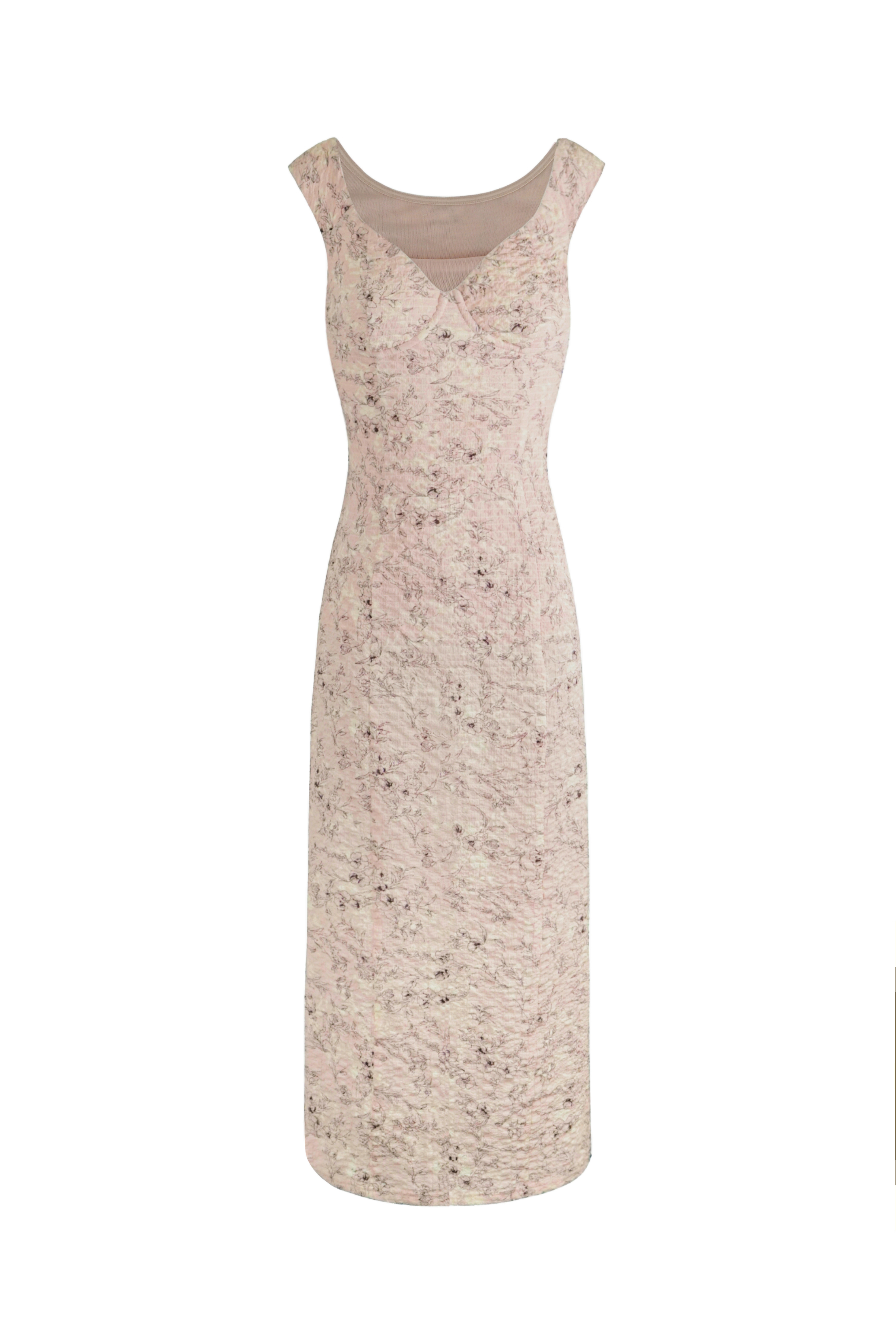 French V-Neck Fitted Split Printed Chiffon Long Dress - Elegant Summer Style, Perfect for 90s Inspired or Y2K Fashion