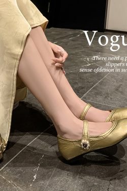 French Vintage One-Strap Side-Cut Mary Jane High Heels for Women - Fashionable and Versatile, Perfect for Stylish Outfits