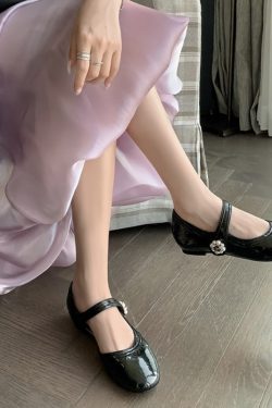 French Vintage One-Strap Side-Cut Mary Jane High Heels for Women - Fashionable and Versatile, Perfect for Stylish Outfits