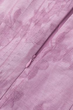 French Vintage Purple Jacquard Dress for Women - 2025 Summer Flying Sleeve Long Dress in 90s Inspired Style