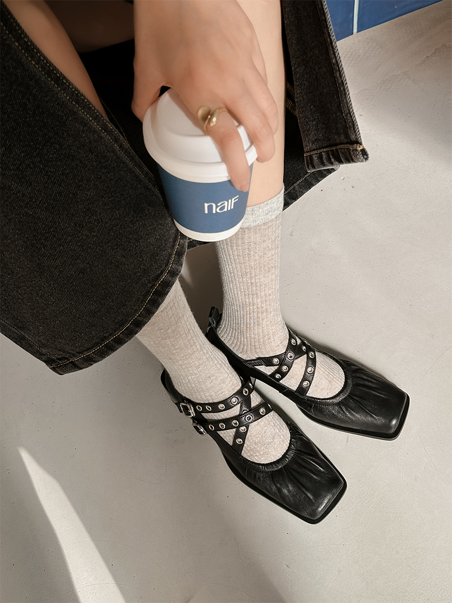 French Vintage Sheepskin Square-Toe Ballet Shoes for Women, Chunky Heels Cross-Strap Mary Janes, Genuine Leather Flats French Vintage Sheepskin Square-Toe Ballet Shoes for Women, Chunky Heels Cross-Strap Mary Janes, Genuine Leather Flats