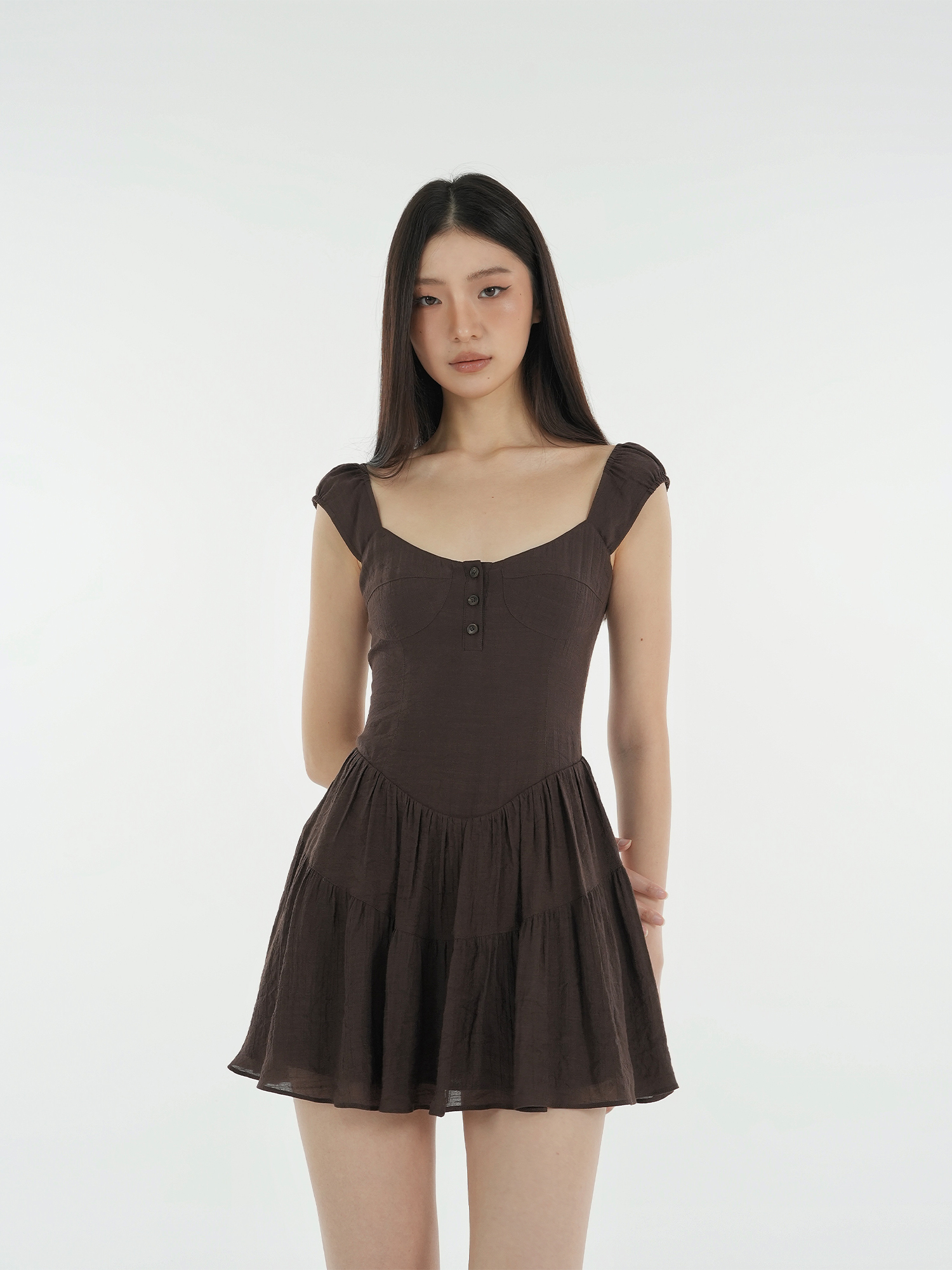 French Vintage Slim Fit Open Button Dress - Timeless Style with Elegant Detailing, Perfect for Chic Outfits and Special Occasions French Vintage Slim Fit Open Button Dress - Timeless Style with Elegant Detailing, Perfect for Chic Outfits and Special Occasions