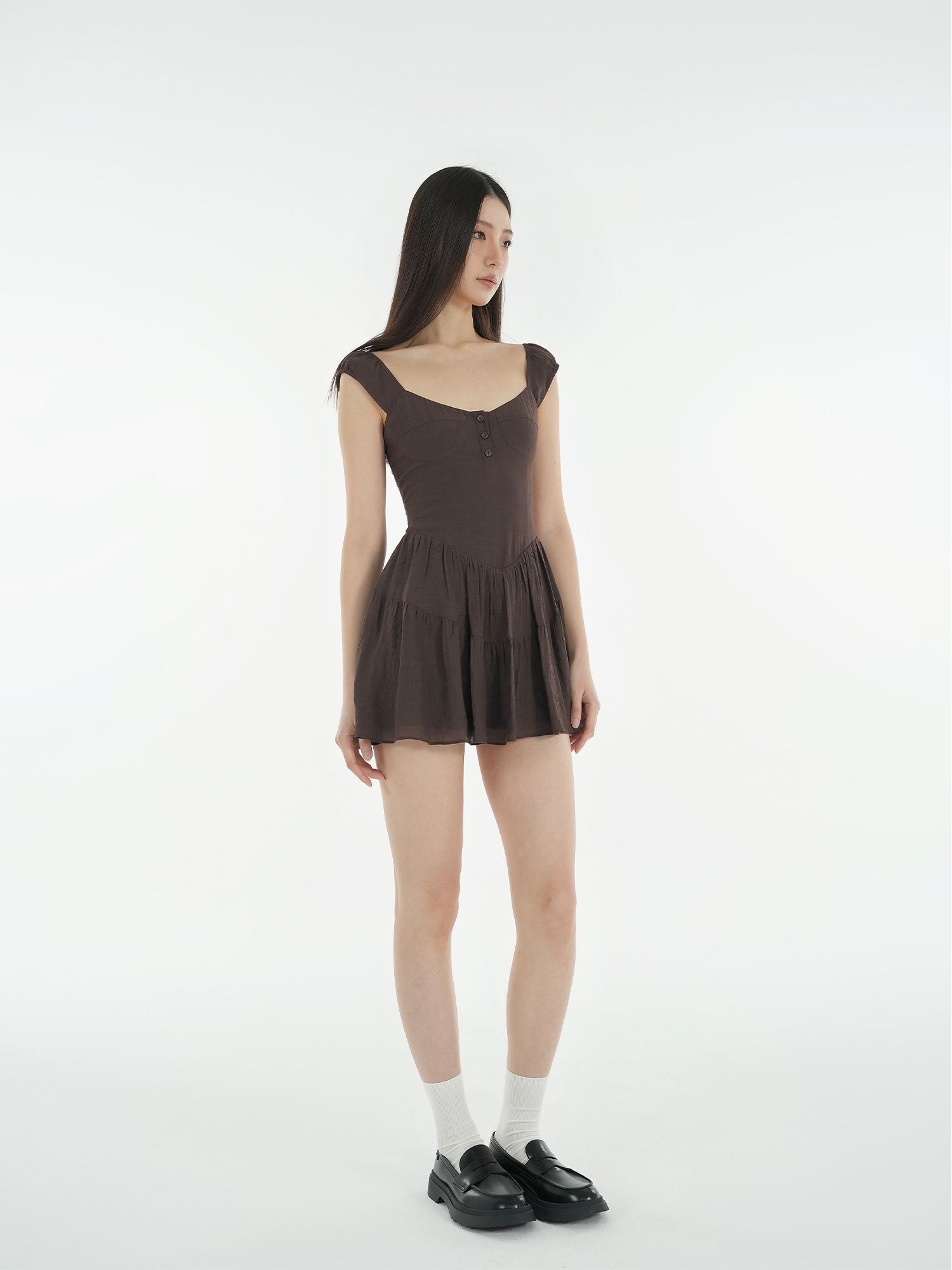 French Vintage Slim Fit Open Button Dress - Timeless Style with Elegant Detailing, Perfect for Chic Outfits and Special Occasions French Vintage Slim Fit Open Button Dress - Timeless Style with Elegant Detailing, Perfect for Chic Outfits and Special Occasions