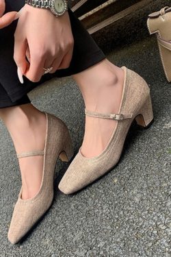 French Vintage Square Toe High Heels - Versatile Mary Jane Shoes for Women, Chic Italian Style Footwear
