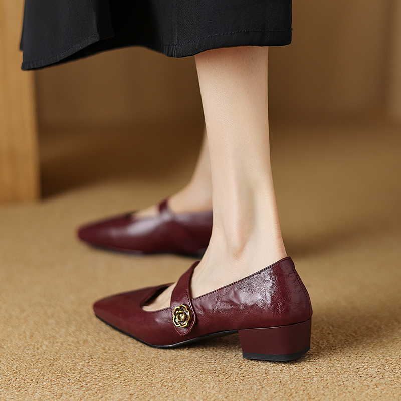 French Vintage Style Square-Toe Mary Jane Shoes with Chunky Low Heels - Italian Designer Inspired, Retro Fashion Footwear French Vintage Style Square-Toe Mary Jane Shoes with Chunky Low Heels - Italian Designer Inspired, Retro Fashion Footwear