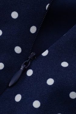 French Vintage V-Neck Polka Dot Long Vacation Dress for Women - 2025 Summer Style, Perfect for 90s Inspired Looks